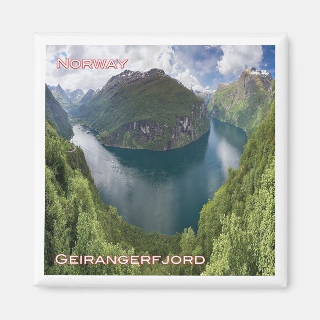 zNO121 GEIRANGERFJORD panorama, Norway, Fridge Magnet (Front)