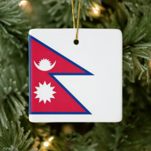 zNP001 Nepalese FLAG Nepal, Ceramic Ornament
