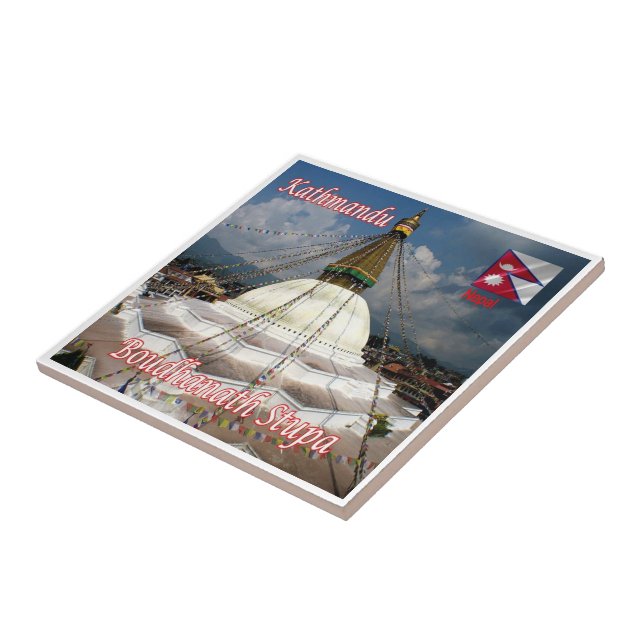 zNP015 BOUDHANATH STUPA, Kathmandu, Nepal, Tile (Side)