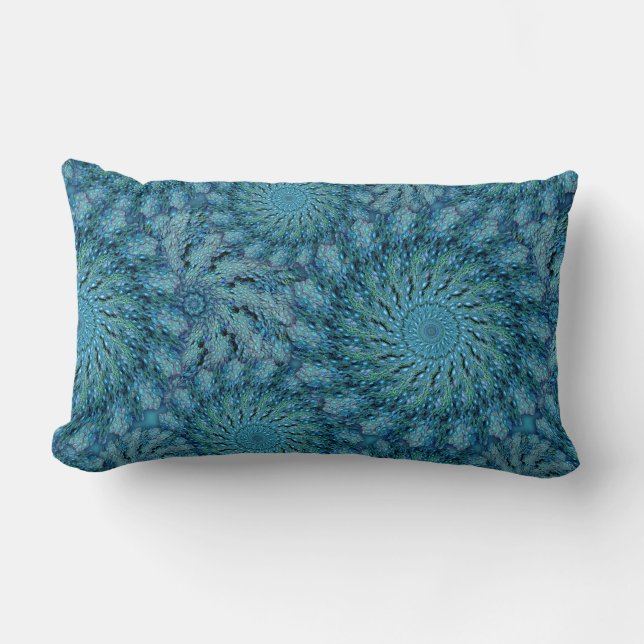 Zoa Coral in Peacock Colours Lumbar Pillow (Front)