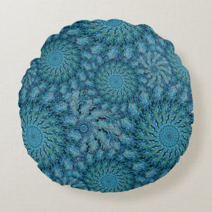 Zoa Coral in Peacock Colours Round Pillow