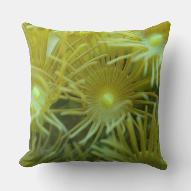Zoanthid/Yellow Polyp Corals Pillow (Front)