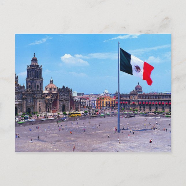 Zocalo, Mexico City, Mexico Postcard (Front)
