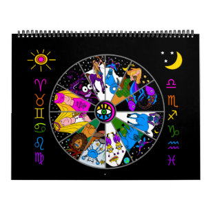 ZODIAC 12 MOIS CALENDRIER Mère Zodiac et amis