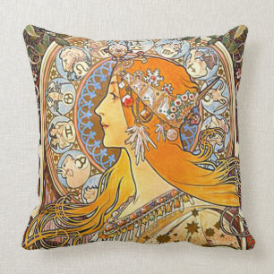Zodiac 1896 throw pillow