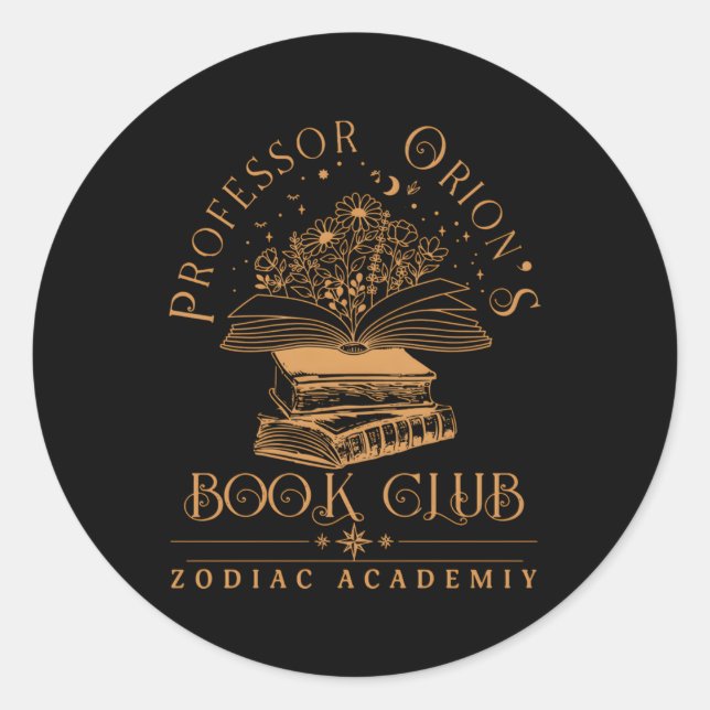 Zodiac Academy Professor Orion'S Book Club Book Ne Classic Round Sticker (Front)