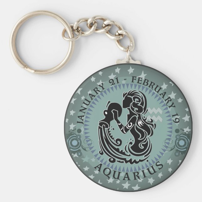 Zodiac Aquarius Keychain (Front)
