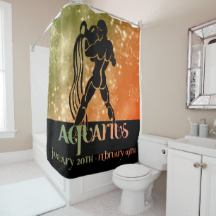 Zodiac : Aquarius Orange & Green Space Design