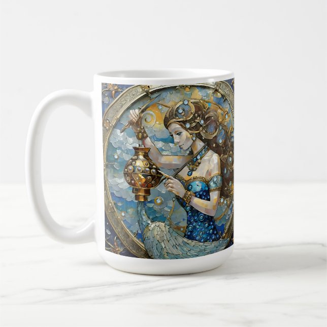 Zodiac - Aquarius The Water Bearer Coffee Mug (Left)