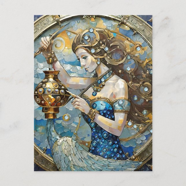Zodiac - Aquarius The Water Bearer Postcard (Front)