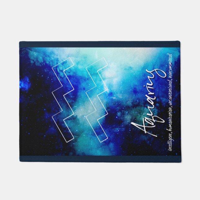 Zodiac : Aquarius Traits Doormat (Front)