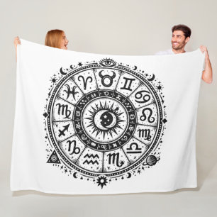 Zodiac Arcana — The Twelve Signs by BurnsInHell Fleece Blanket