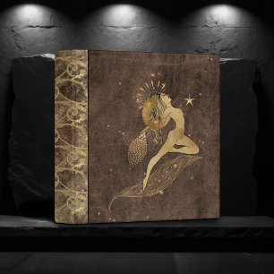 Zodiac Aries Cosmic Gold and Black Astrology Binder