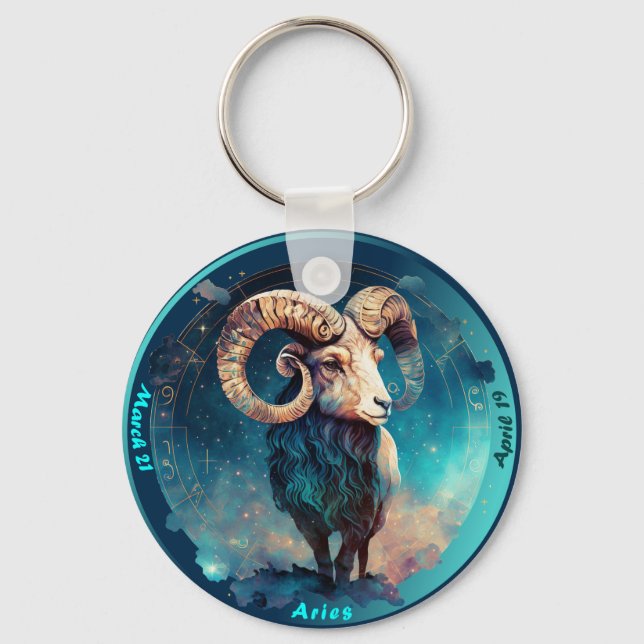 Zodiac Aries Ram Customize Personal  Keychain (Front)
