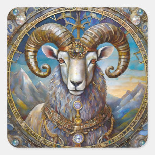Zodiac - Aries The Ram Square Sticker