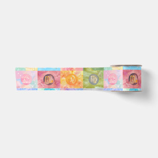 Zodiac Astrological Signs Birthday Art Satin Ribbon