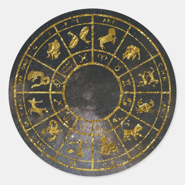 zodiac astrology gold stickers (Front)