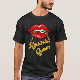 Zodiac Astrology Lip Aquarius Queen January T-Shirt
