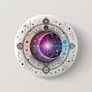 Zodiac astrology moon 2 inch round button