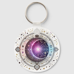 Zodiac astrology moon keychain