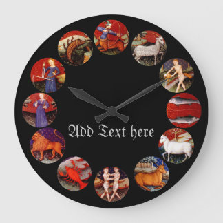Zodiac Astrology Star Signs Vintage Personalized Large Clock
