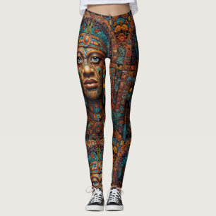 Zodiac & Aztec Portrait Abstract Mix Leggings