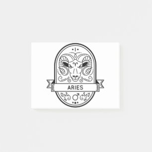 ZODIAC BADGE SYMBOL ARIES STROKE POST-IT NOTES