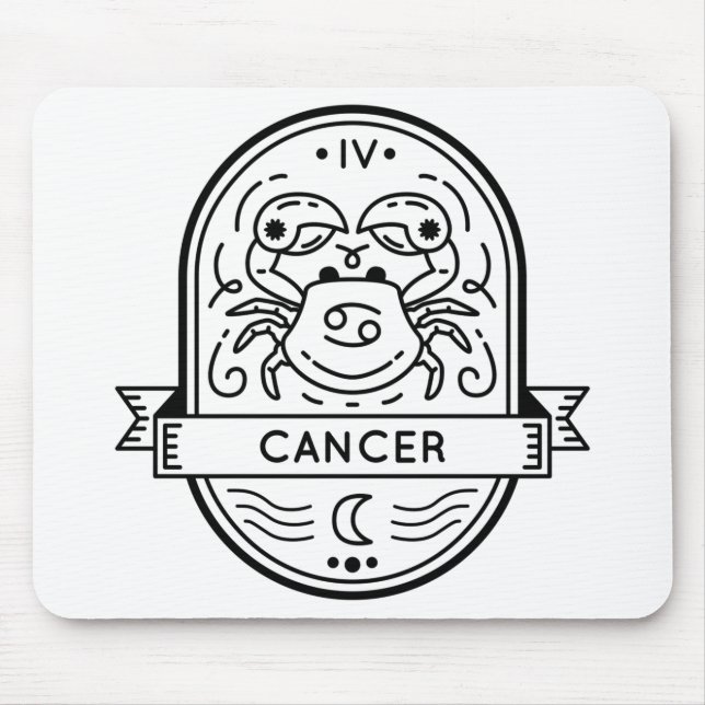 ZODIAC BADGE SYMBOL CANCER STROKE MOUSE PAD (Front)