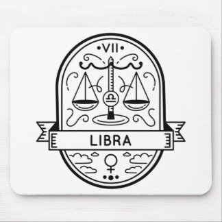 ZODIAC BADGE SYMBOL LIBRA STROKE MOUSE PAD