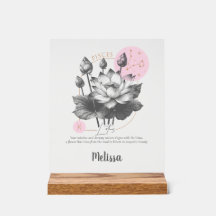 Zodiac Birth Flower Art Personalized Pisces Gift
