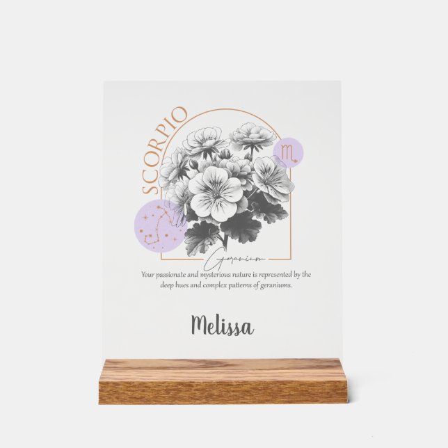 Zodiac Birth Flower Art Scorpio (Recto)