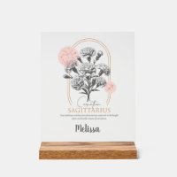 Zodiac Birth Flower Personalized Sagittarius Gift