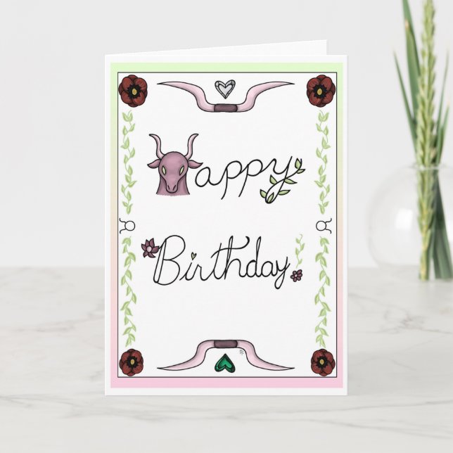 Zodiac Birthday Card Taurus (Front)