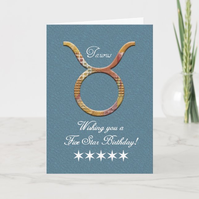 Zodiac Birthday-Taurus the Bull/5 Star Card (Front)