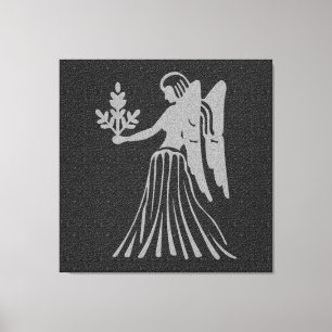 Zodiac Black and Grey Angel Star Sign Virgo