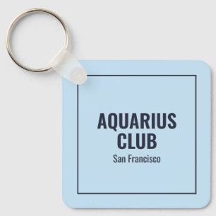 Zodiac blue simple modern birthdays cute keychain