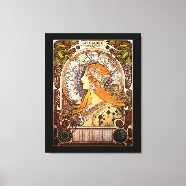 Zodiac by Alphonse Mucha Canvas Print (Front)