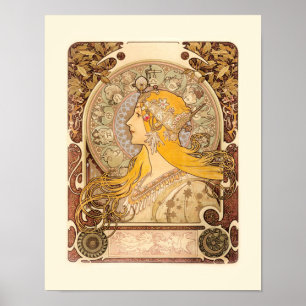 Zodiac by Alphonse Mucha Poster