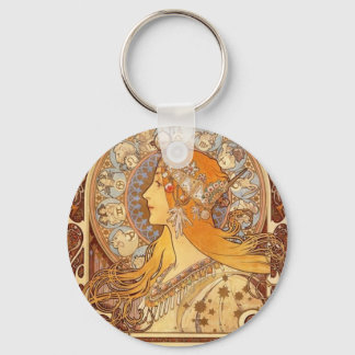 Zodiac by Mucha Keychain