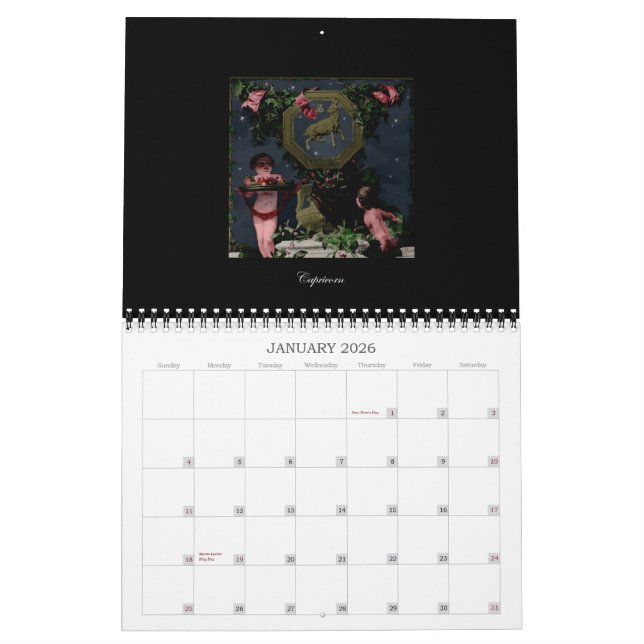 ZODIAC CALANDER CALENDAR (Jan 2026)