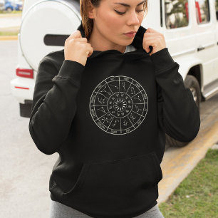 Zodiac Calendar Wheel Astrology Constellations Hoodie