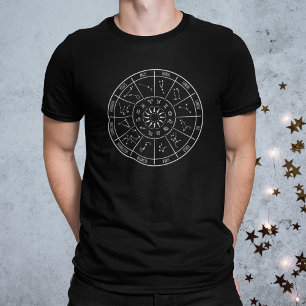 Zodiac Calendar Wheel Astrology Symbols T-Shirt