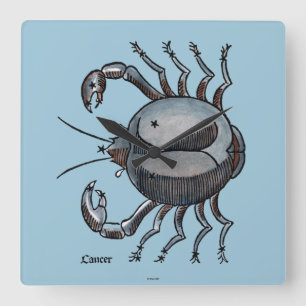 Zodiac: Cancer In Colour Square Wall Clock