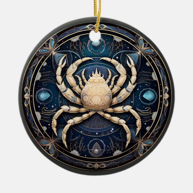 Zodiac Cancer Personalized Astrology Ornament (Front)