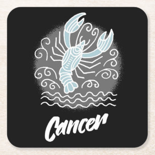 Zodiac Cancer Square Paper Coaster