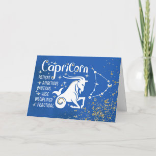 Zodiac Capricorn Birthdays With Sign Constellation Card