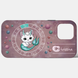 Zodiac Capricorn Cute Cat Wheel Planet Astrology iPhone 13 Pro Max Case