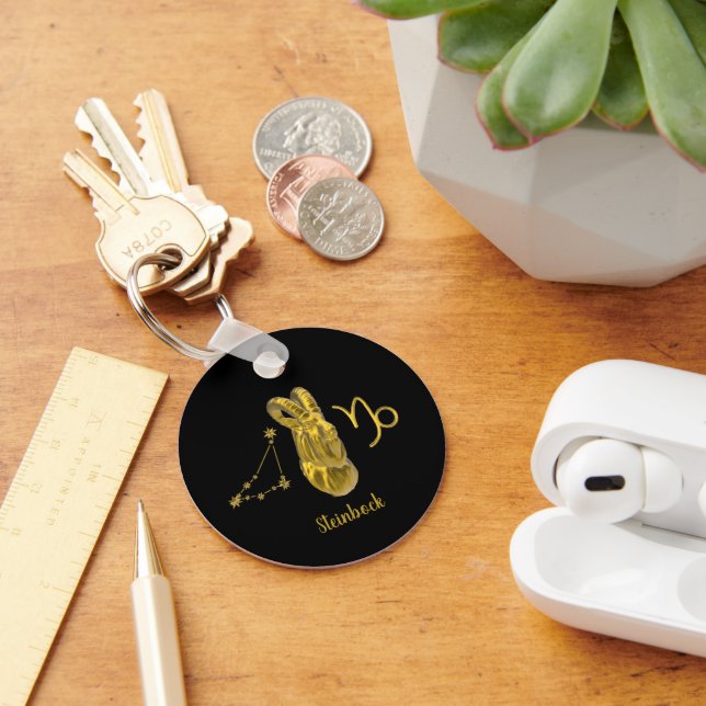 Zodiac Capricorn, gold -  Keychain (Desk)