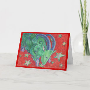 Zodiac Capricorn greetings card