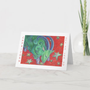 Zodiac Capricorn 'Joyeux Anniversaire' carte blanc